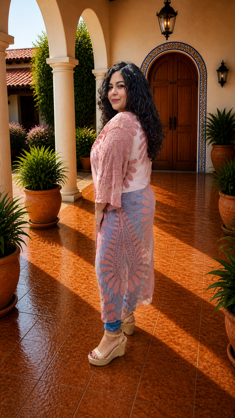 Pink Floral KImono