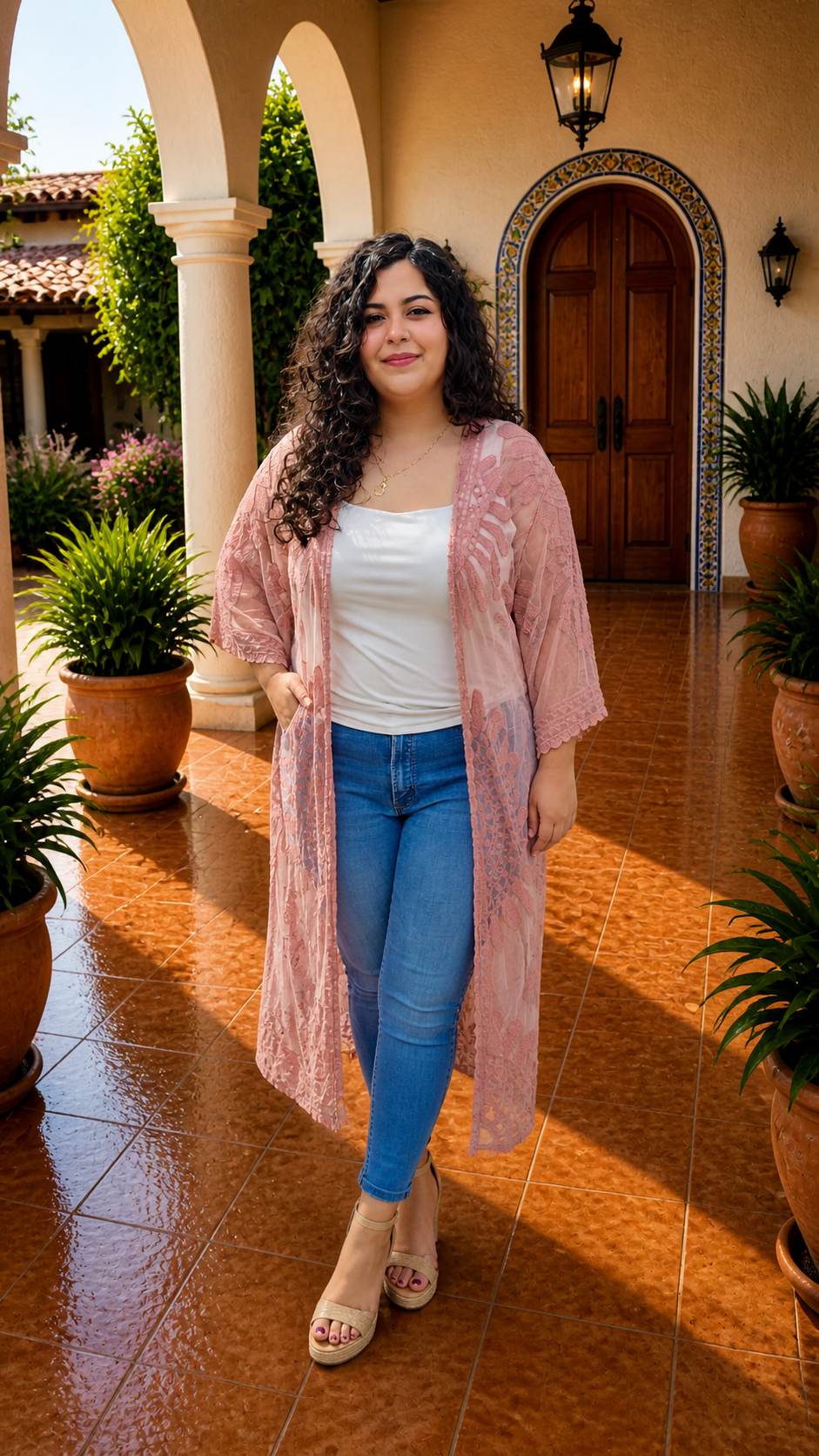 Pink Floral KImono